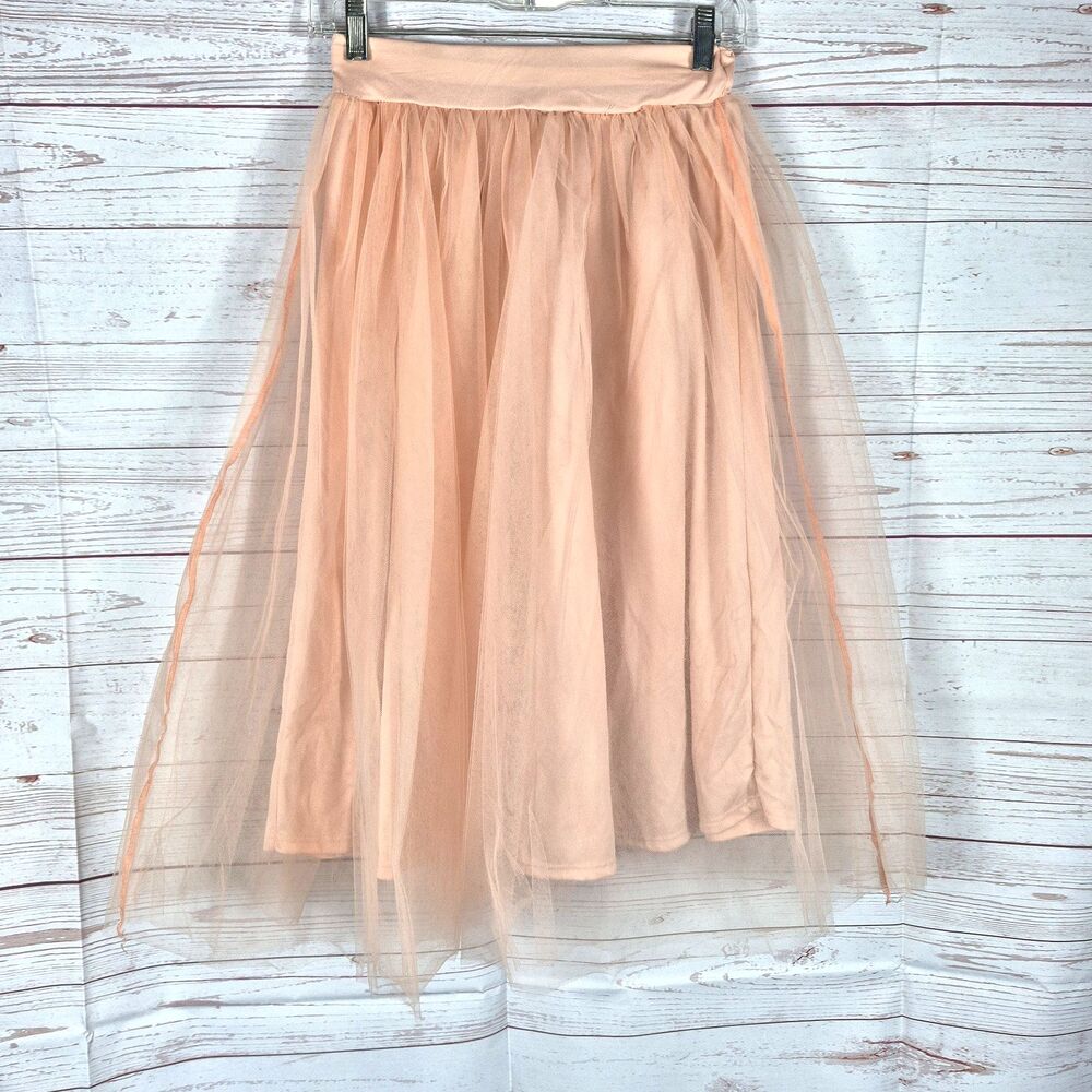 Monaco Womens Blush Pink Tulle Layered Tutu Skirt Size Small Ballerina Fairycore